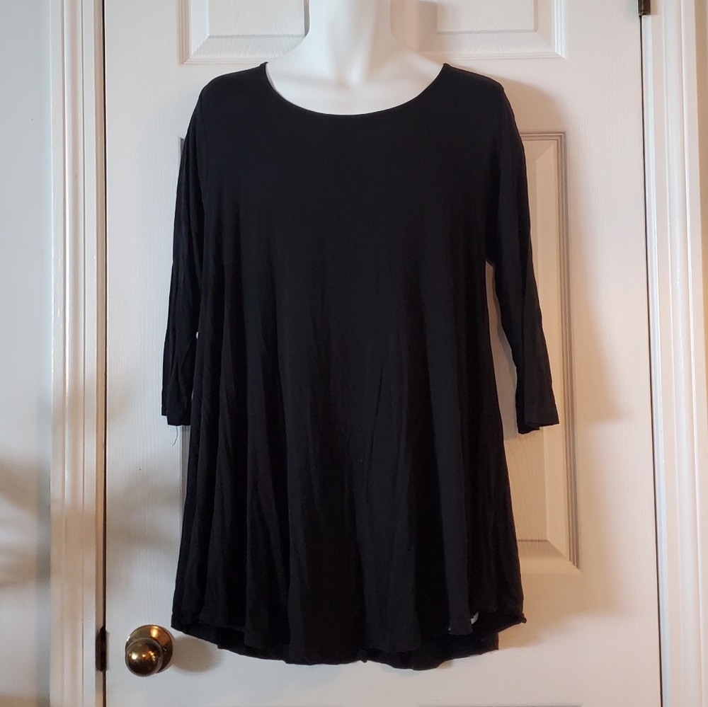 Plus Size Black Tunic Top